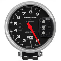 AutoMeter - Autometer Sport-Comp 5 inch 9000 RPM Pedestal Mount Tachometer w/ RPM Playback - Demon Performance