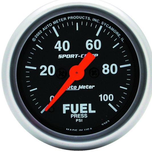 AutoMeter - Autometer Sport-Comp 52mm 0-100 PSI Electronic Fuel Pressure Gauge - Demon Performance