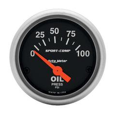 AutoMeter - Autometer Sport-Comp 52mm 0-100 PSI Electronic Oil Pressure Gauge - Demon Performance