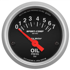 AutoMeter - Autometer Sport-Comp 52mm 0-7 Bar Short Sweep Electronic Oil Pressure Gauge - Demon Performance