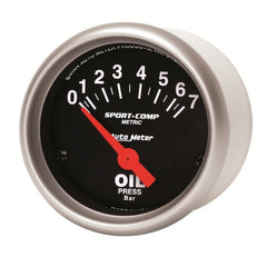 AutoMeter - Autometer Sport-Comp 52mm 0-7 Bar Short Sweep Electronic Oil Pressure Gauge - Demon Performance