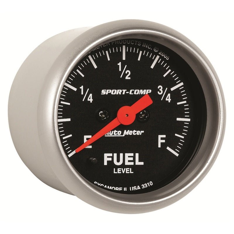 AutoMeter - Autometer Sport Comp 52mm Full Sweep Electronic Fuel Level Programmable Empty-Full Range Gauge - Demon Performance