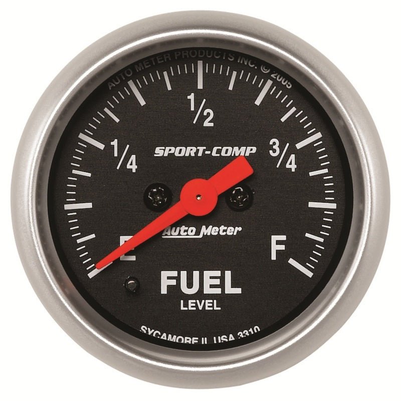 AutoMeter - Autometer Sport Comp 52mm Full Sweep Electronic Fuel Level Programmable Empty-Full Range Gauge - Demon Performance