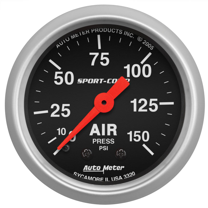 AutoMeter - Autometer Sport Comp 52mm Mechanical Air Pressure Gauge - Demon Performance