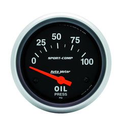 AutoMeter - Autometer Sport-Comp 66.7mm 0-100 PSI Short Sweep Electronic Oil Pressure Gauge - Demon Performance