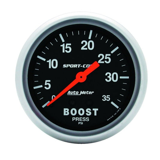 AutoMeter - Autometer Sport-Comp 66.7mm 0-35 PSI Mechanical Boost Gauge - Demon Performance