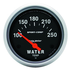 AutoMeter - Autometer Sport-Comp 66.7mm 100-250 Deg F Short Sweep Electronic Water Temperature Gauge - Demon Performance