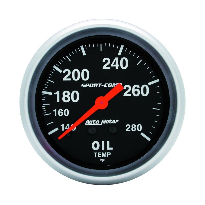 AutoMeter - Autometer Sport-Comp 66.7mm 140-280 Degree F PSI Mechanical Oil Temperature Gauge - Demon Performance