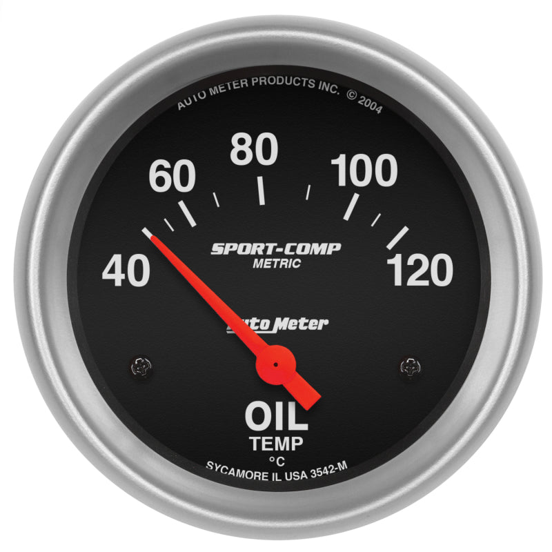 AutoMeter - Autometer Sport-Comp 66.7mm 40-120 Deg C Short Sweep Electronic Oil Temperature Gauge - Demon Performance