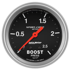 AutoMeter - Autometer Sport-Comp 66.7mm METRIC 0-4kg/Cm2 Mechanical Boost Gauge - Demon Performance