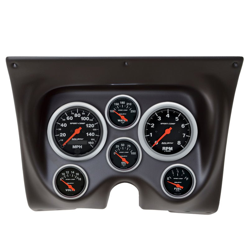 AutoMeter - Autometer Sport-Comp 67-68 Camaro/Firebird Dash Kit 6pc Tach / MPH / Fuel / Oil / WTMP / Volt - Demon Performance