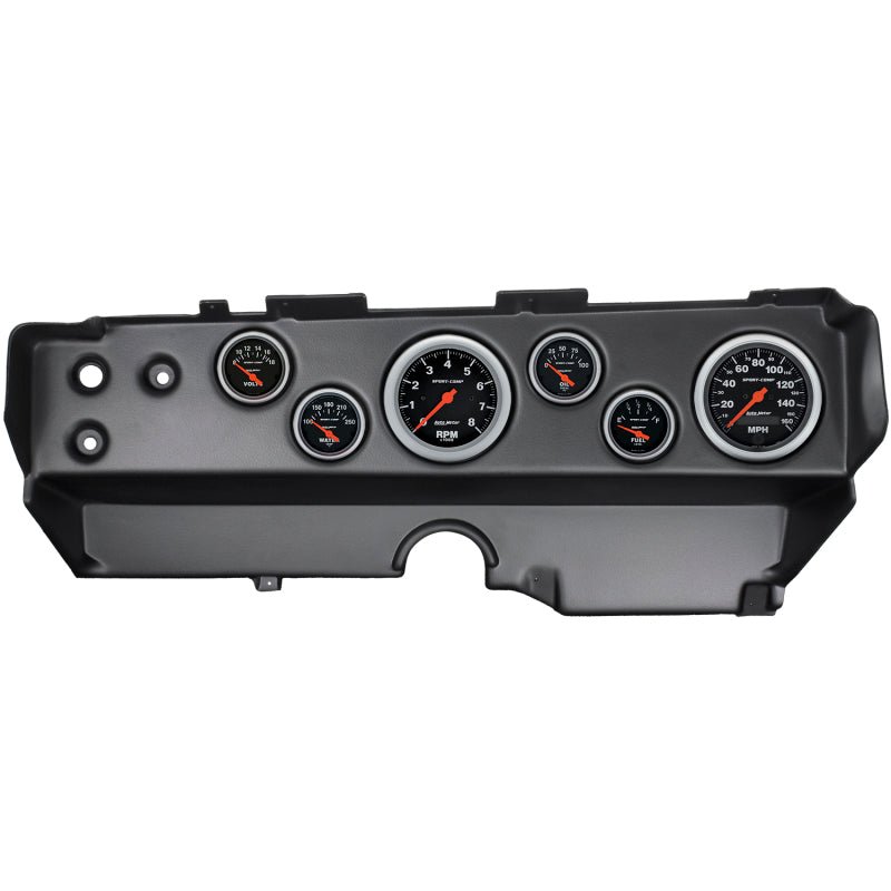 AutoMeter - Autometer Sport-Comp 70-74 E-Body/Cuda/Challenger Dash Kit 6pc Tach / MPH / Fuel / Oil / WTMP / Volt - Demon Performance