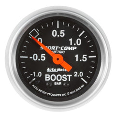 AutoMeter - Autometer Sport-Comp Gauge Vac/Boost 2 1/16in -1 - +2 Bar Mechanical Sport-Comp - Demon Performance