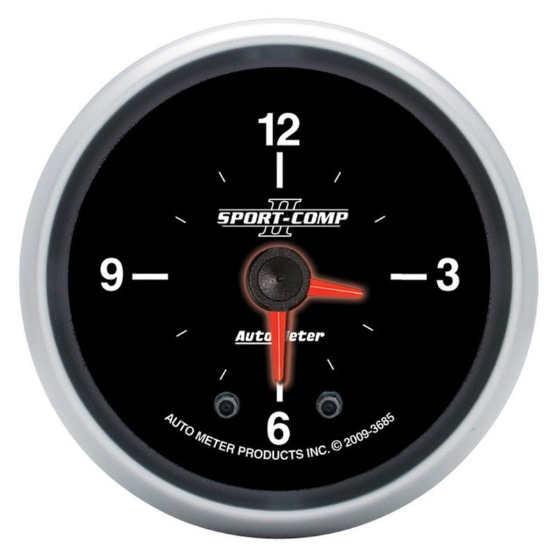 AutoMeter - Autometer Sport-Comp II 2 1/16in 12 Hours Digital Stepper Motor Clock - Demon Performance