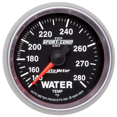 AutoMeter - Autometer Sport-Comp II 2-1/16in 140-280 Deg Mechanical Water Temp Gauge - Black - Demon Performance