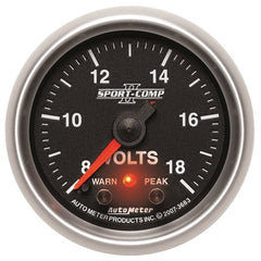 AutoMeter - Autometer Sport-Comp II 2-1/16in Digital Voltometer Gauge - 18V - Demon Performance