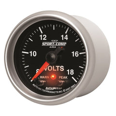 AutoMeter - Autometer Sport-Comp II 2-1/16in Digital Voltometer Gauge - 18V - Demon Performance