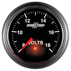 AutoMeter - Autometer Sport-Comp II 2-1/16in Digital Voltometer Gauge - 18V - Demon Performance