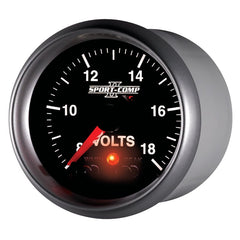 AutoMeter - Autometer Sport-Comp II 2-1/16in Digital Voltometer Gauge - 18V - Demon Performance