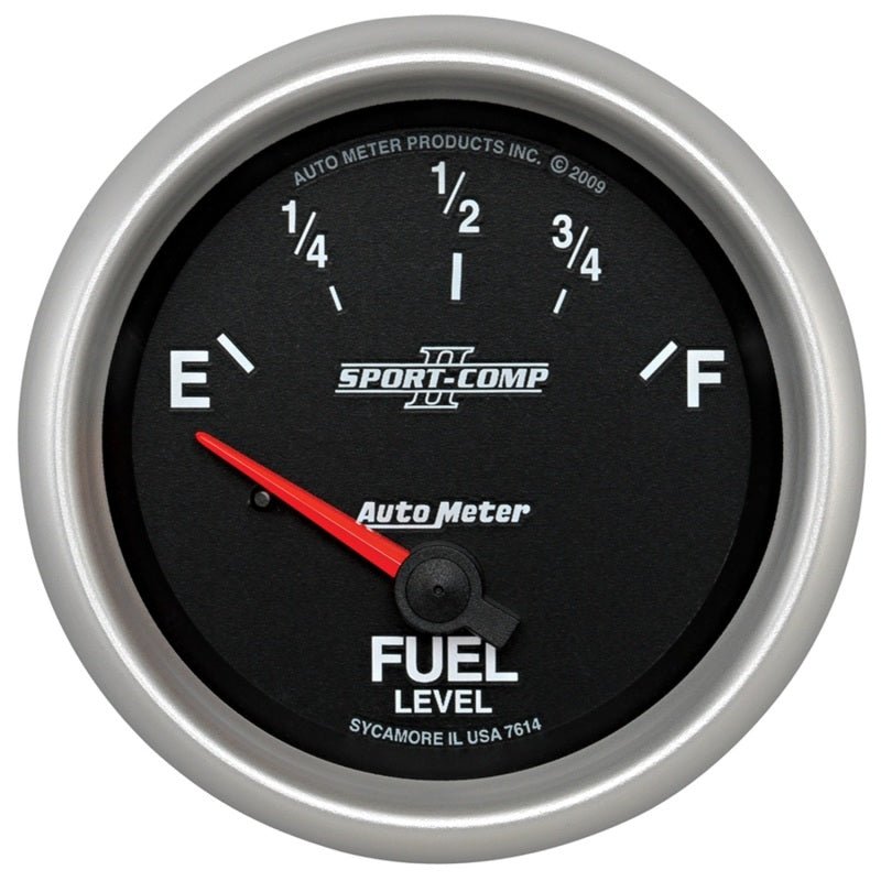 AutoMeter - Autometer Sport-Comp II 2-5/8in Short Sweep Electronic 0-90ohms Fuel Level Gauge - Demon Performance