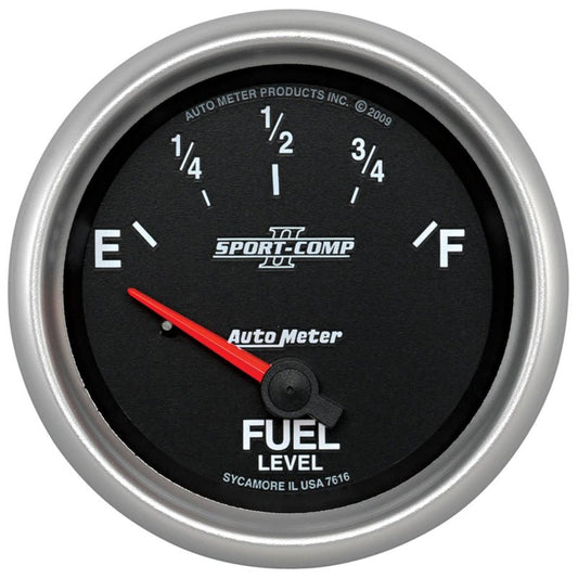 AutoMeter - Autometer Sport-Comp II 2-5/8in Short Sweep Electronic 73-10ohms Fuel Level Gauge - Demon Performance