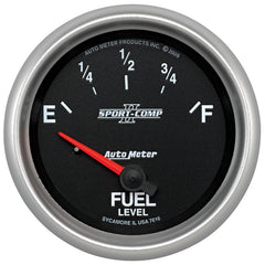 AutoMeter - Autometer Sport-Comp II 2-5/8in Short Sweep Electronic 73-10ohms Fuel Level Gauge - Demon Performance