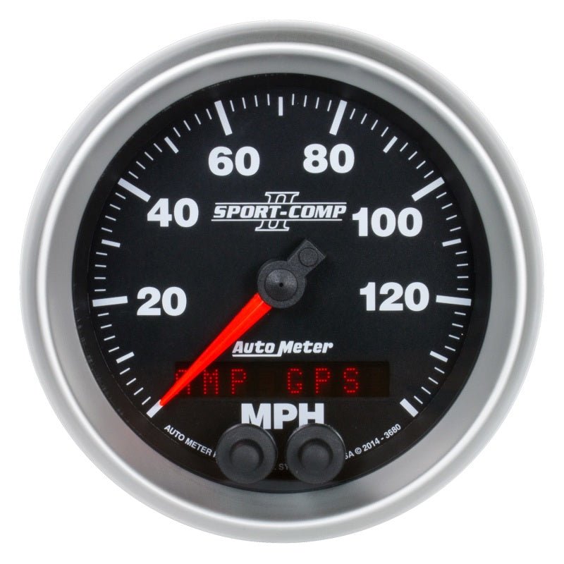 AutoMeter - Autometer Sport-Comp II 3-3/8in 0-140MPH In-Dash Electronic GPS Programmable Speedometer - Demon Performance