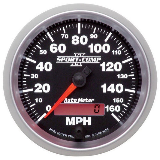 AutoMeter - Autometer Sport-Comp II 3-3/8in 0-160MPH In-Dash Electronic Programmable Speedometer - Demon Performance