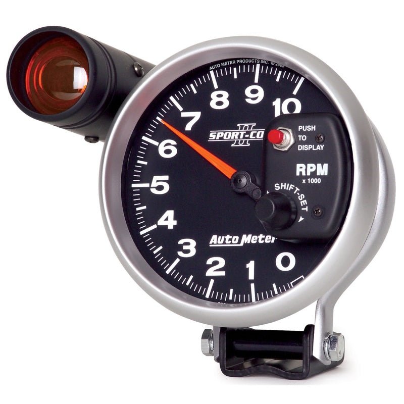 AutoMeter - Autometer Sport-Comp II 5 inch 0-10000 RPM Pedestal Mount Tachometer Shift-Lite - Demon Performance