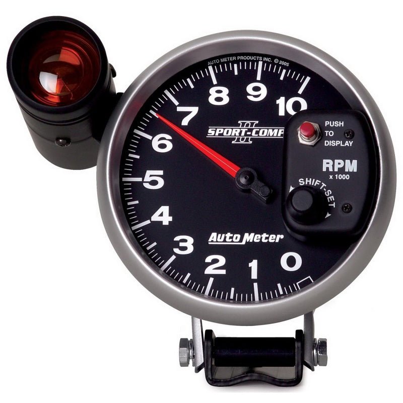 AutoMeter - Autometer Sport-Comp II 5 inch 0-10000 RPM Pedestal Mount Tachometer Shift-Lite - Demon Performance