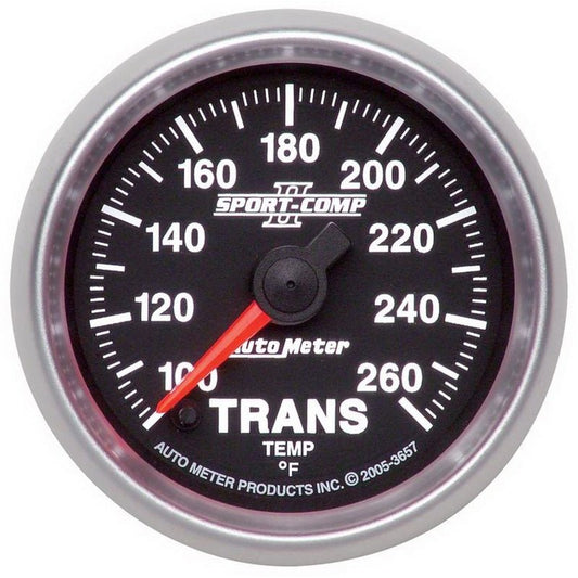 AutoMeter - Autometer Sport-Comp II 52.4mm 100-260 Deg. F Transmission Temprature Gauge - Demon Performance