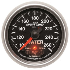 AutoMeter - Autometer Sport-Comp II 52.4mm 100-260 Deg F Water Temp Peak & Warn w/ Electronic Control Gauge - Demon Performance