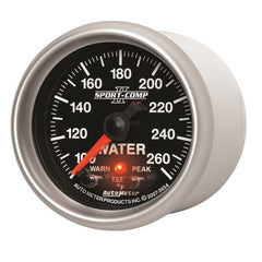 AutoMeter - Autometer Sport-Comp II 52.4mm 100-260 Deg F Water Temp Peak & Warn w/ Electronic Control Gauge - Demon Performance