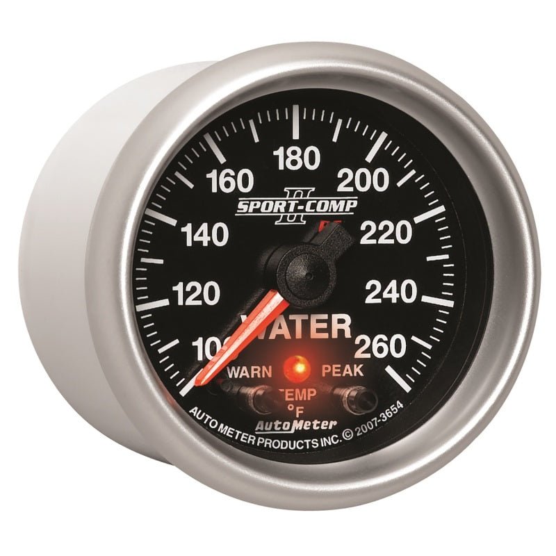 AutoMeter - Autometer Sport-Comp II 52.4mm 100-260 Deg F Water Temp Peak & Warn w/ Electronic Control Gauge - Demon Performance