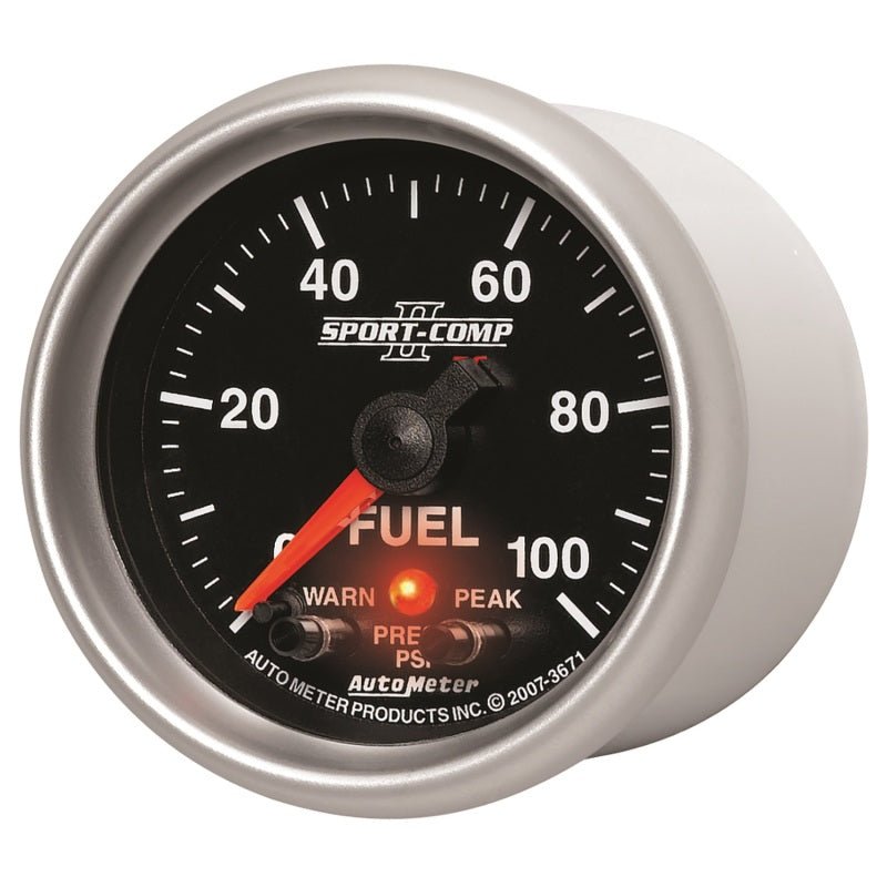 AutoMeter - Autometer Sport-Comp II 52mm 0-100 PSI Fuel Pressure Gauge - Demon Performance