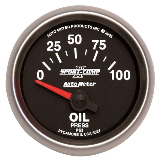 AutoMeter - Autometer Sport-Comp II 52mm 0-100 PSI Short Sweep Electronic Oil Pressure Gauge - Demon Performance