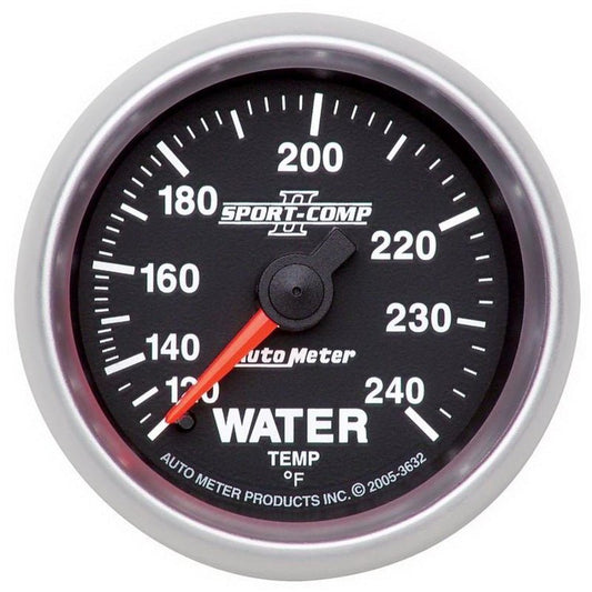 AutoMeter - Autometer Sport-Comp II 52mm 120-240 F Mechanical Water Temperature Gauge - Demon Performance