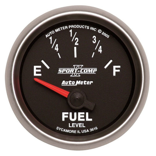 AutoMeter - Autometer Sport-Comp II 52mm 240-33 ohms Short Seeep Electronic Fuel Level Gauge - Demon Performance