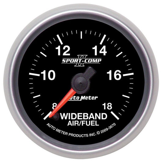 AutoMeter - Autometer Sport-Comp II 52mm 8:1-18:1 AFR Wideband Air/Fuel Ratio Analog Gauge - Demon Performance