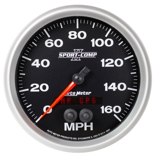 AutoMeter - Autometer Sport-Comp II 5in 0-140MPH In-Dash Electronic GPS Programmable Speedometer - Demon Performance