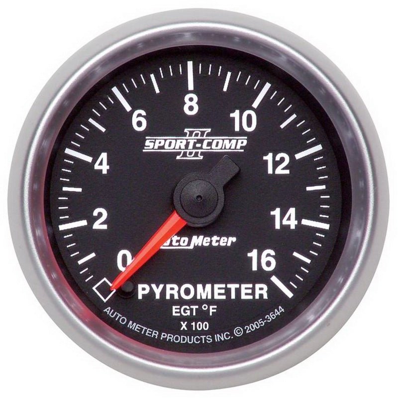 AutoMeter - Autometer Sport-Comp II Full Sweep Electronic 52mm 0-1600 degree F Pyrometer Gauge - Demon Performance