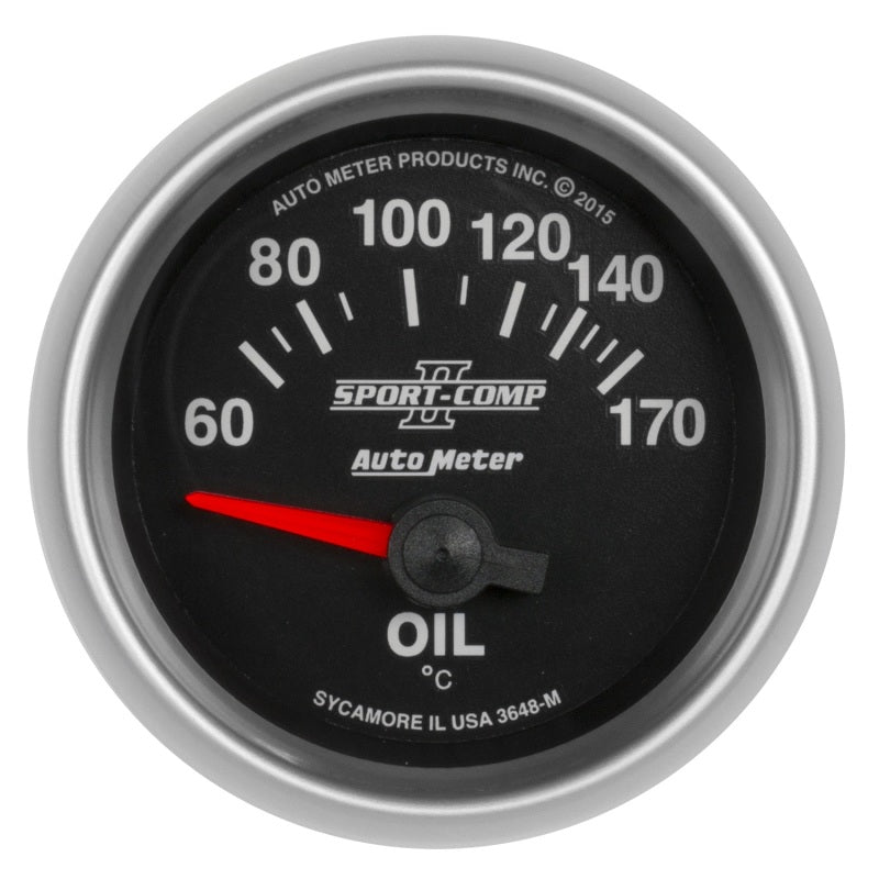 AutoMeter - Autometer Sport-Comp II Gauge Oil Temp 2 1/16in 60-170f Electric Sport-Comp II - Demon Performance