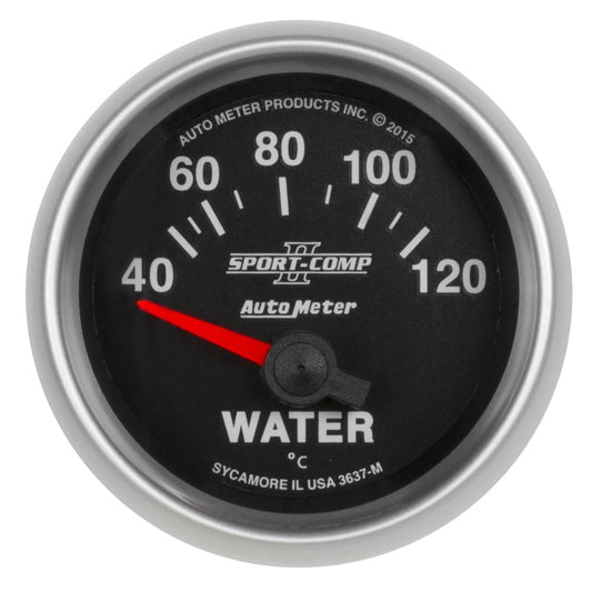 AutoMeter - Autometer Sport-Comp II Gauge Water Temp 2 1/16in 40-120c Electric Sport-Comp II - Demon Performance