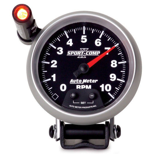 AutoMeter - Autometer Sport-Comp II Quick Lite 3 3/4in 10K RPM Pedestal Tachometer - Demon Performance