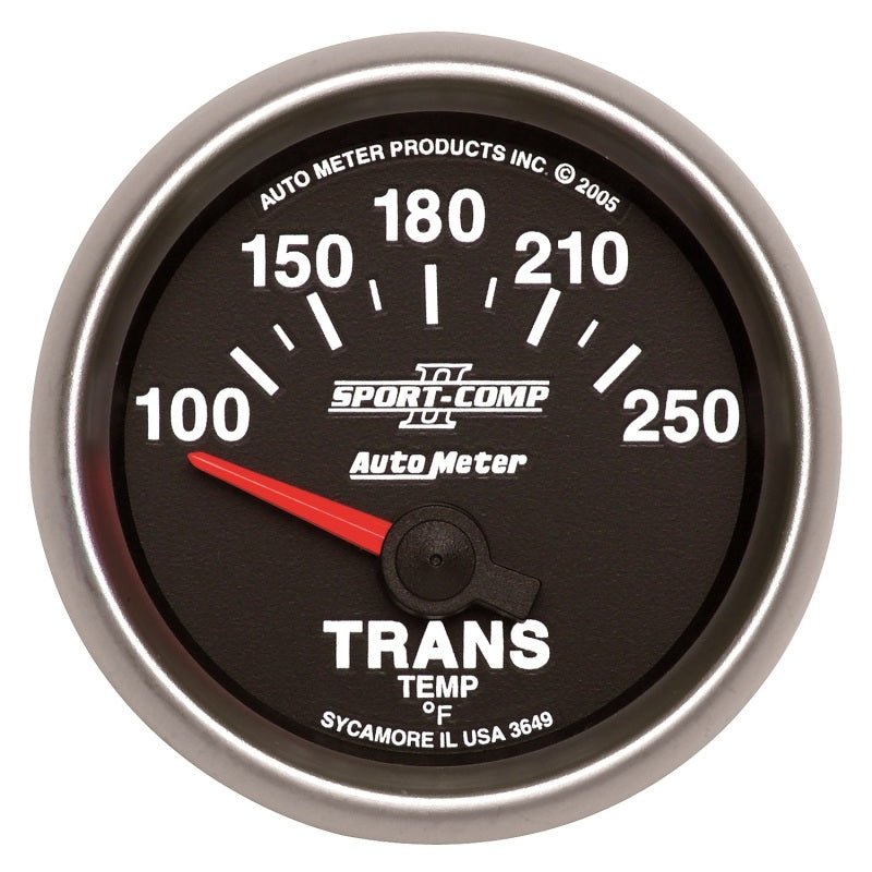 AutoMeter - Autometer Sport-Comp II Short Sweep Electronic 100-250 Deg F Transmission Temp Gauge - Demon Performance