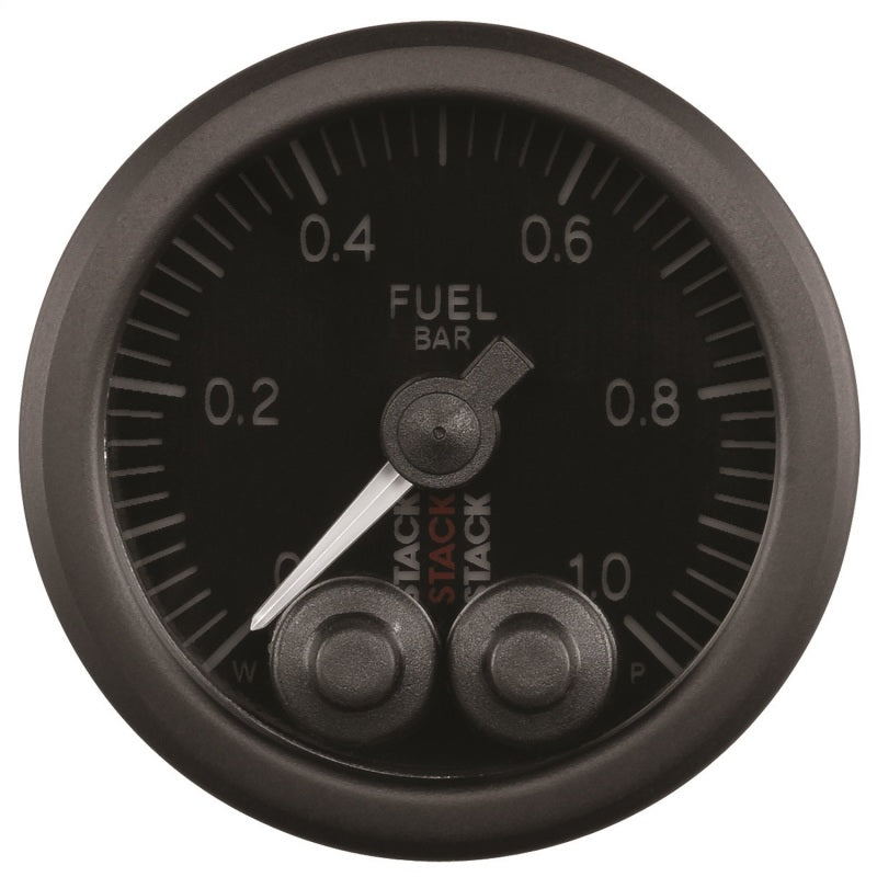 AutoMeter - Autometer Stack 52mm 0-1 Bar M10 Male Pro-Control Fuel Pressure Gauge - Black - Demon Performance