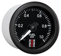 AutoMeter - Autometer Stack 52mm 0-1 Bar M10 Male Pro Stepper Motor Fuel Pressure Gauge - Black - Demon Performance