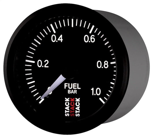 AutoMeter - Autometer Stack 52mm 0-1 Bar M10 Male Pro Stepper Motor Fuel Pressure Gauge - Black - Demon Performance