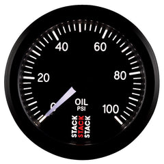 AutoMeter - Autometer Stack 52mm 0-100 PSI 1/8in NPTF (M) Mechanical Oil Pressure Gauge - Black - Demon Performance