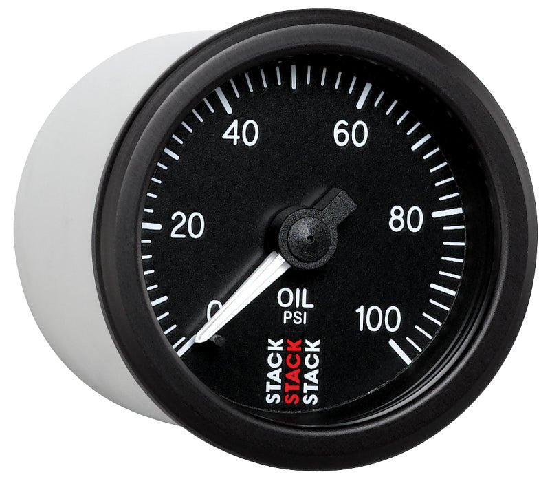 AutoMeter - Autometer Stack 52mm 0-100 PSI 1/8in NPTF (M) Mechanical Oil Pressure Gauge - Black - Demon Performance